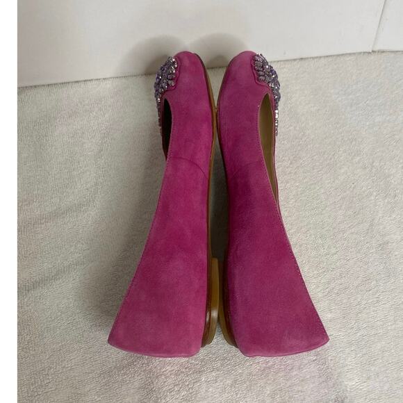 JOAN & David Purple Pink Bead Embellished Suede Ballet Flats - Size 7 1/2 - Picture 7 of 11